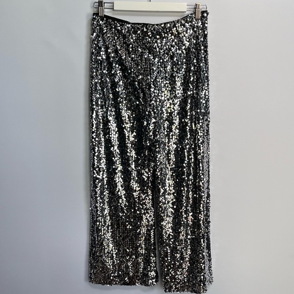 NWT The Colette Cropped Wide-Leg Sequin Pants - Picture 15 of 15